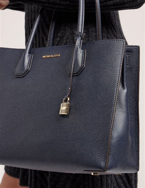 navy leather michael kors bag